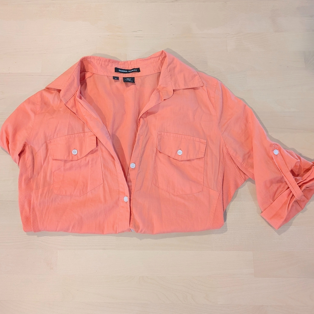 Sandra Ingrish Coral Button Down Shirt